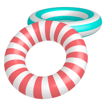Colorful summer swim rings png