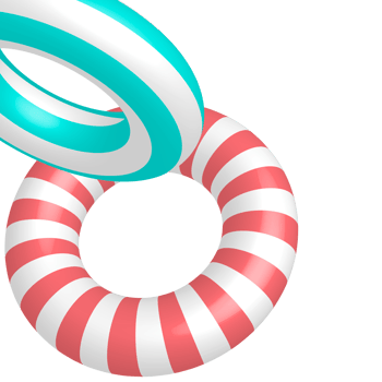 Colorful summer swim rings png