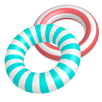 Colorful summer swim rings png