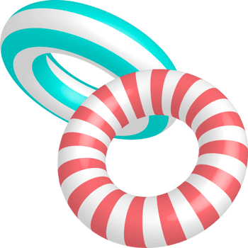 Colorful summer swim rings png