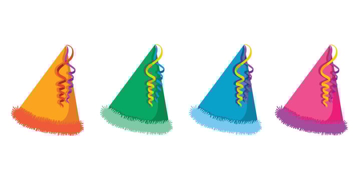 colorful party hat celebration element vector illustration