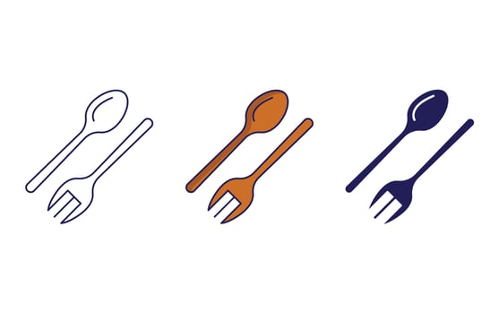 spoon and fork icon vector