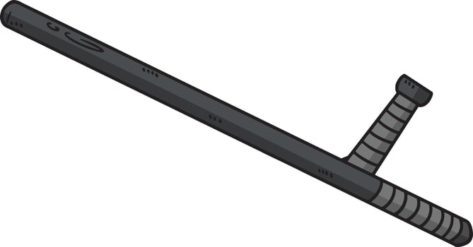 Police Baton Cartoon Colored Clipart Illustration vector