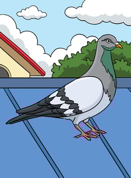 Pigeon Animal Colored Cartoon Illustration vector