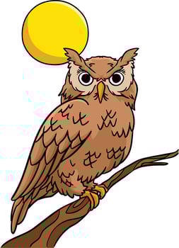 Owl Animal Cartoon Colored Clipart Illustration vector