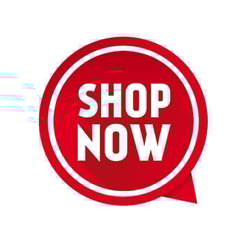 Shop now banner design template. Flat vector illustration isolated on white background.