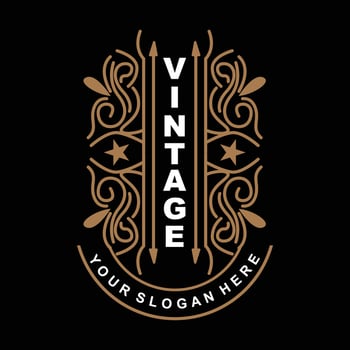 Retro Vintage Design, Luxurious Minimalist Vector Ornament Logo, With Mandala And Batik Style, Product Brand Illustration, Invitation, Banner, Fashion