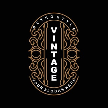 Retro Vintage Design, Luxurious Minimalist Vector Ornament Logo, With Mandala And Batik Style, Product Brand Illustration, Invitation, Banner, Fashion
