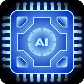 Artificial intelligence symbol vector illustration. Chipset artificial intelligence vector illustration. Chip icon for graphic resource of technology, futuristic, computer, cyber and science