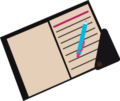diary or notebook icon and pen icon png