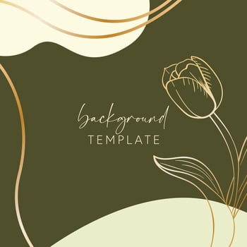 Abstract background vector template with geometric shapes and tulip flower. Good for social media posts, mobile apps, banner designs, online promotions and adverts. Floral vector background.