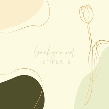 Abstract background vector template with geometric shapes and tulip flower. Good for social media posts, mobile apps, banner designs, online promotions and adverts. Floral vector background.