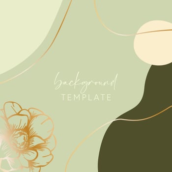 Abstract background vector template with geometric shapes and anemone flower. Good for social media posts, mobile apps, banner designs, online promotions and adverts. Floral vector background.