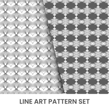 line art pattern set template vector
