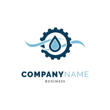 Gear Water Drop Icon Logo Design Template vector