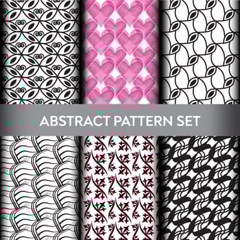 set of vector abstract seamless pattern design template