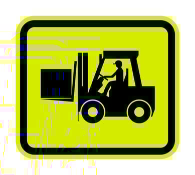 Forklift truck sign,Hazard warning forklift vector