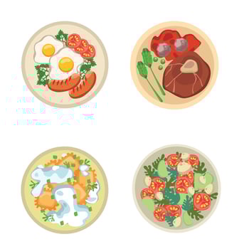 Salad menu meat cook dish vector