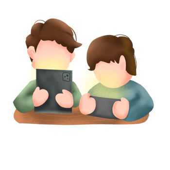 Kid addicted to gadget png