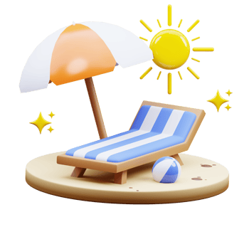 Beach Chair 3D Illustration png