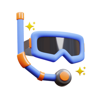 Snorkel mask 3D Illustration png