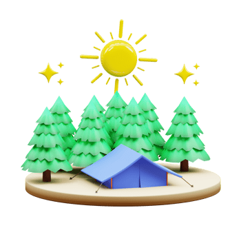 Camping Tent 3D Illustration png