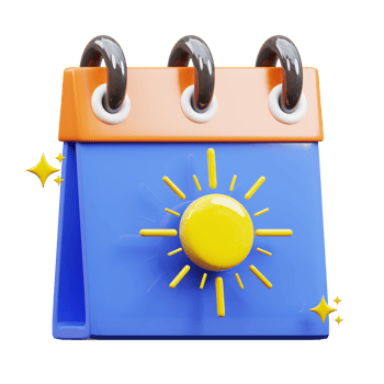 Summer Holiday Calendar 3D Illustration png