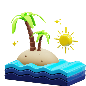 Palm Trees 3D Illustration png