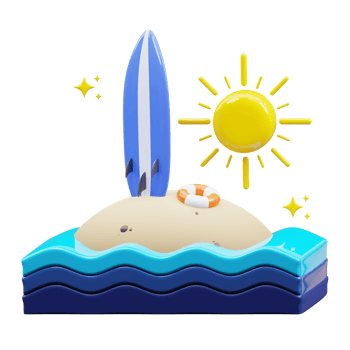 Surfboard 3D Illustration png