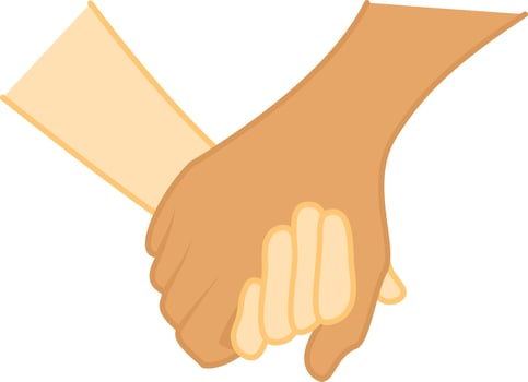 People holding hands concept, vector illustration.