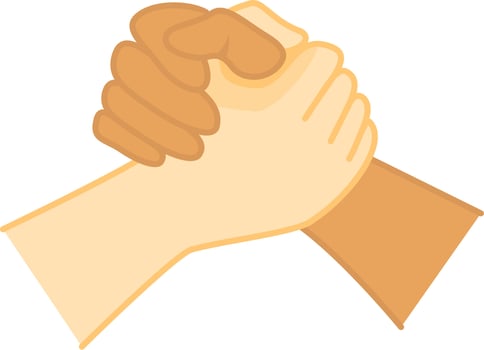 bro handshake, thumb clasp handshake or homie handshake vector illustration, cartoon style