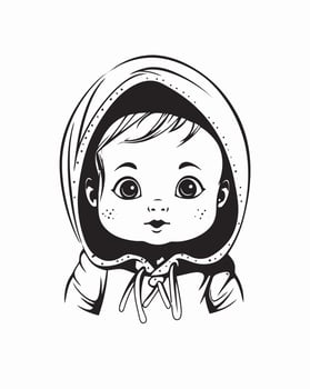 Cute baby in hoodie vector