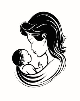 mother holding her newborn vector