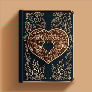 Baroque Book Cover Design On Brown Background. vector