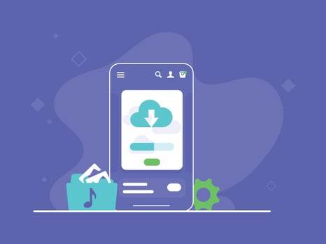 Download media smartphone concept flat design vector