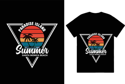 SUMMER SANTA MONICA BEACH TSHIRT vector