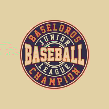 Baseball Baseloros Champion Junior League Vintage Badge Logo Design vector