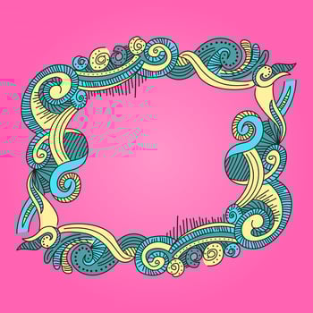 Doodle art frame ornamental vector design