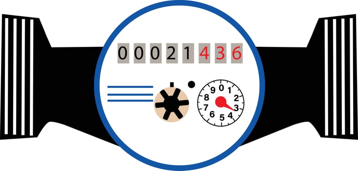 Water home counter icon on white background. Water meter sign. Industrial measuring sanitary equipment. flat style. vector
