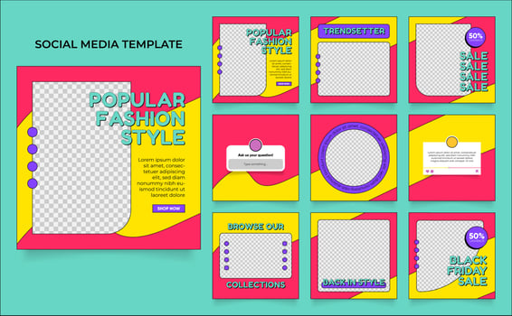 social media template banner fashion sale promotion vector