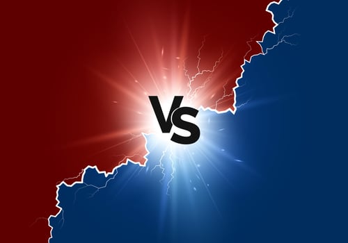 VS text with lightning. Versus battle. Sport or game background. Vector illustration