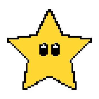 Pixel Star icon game super mario. video game 90s vector