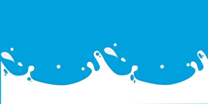set of flat vector fresh milk, melted, splashes with drops, lumps, spots. Consuming liquid dessert, advertising product, splash design element for promo