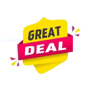 Great deal banner label. Web element. Vector design template.