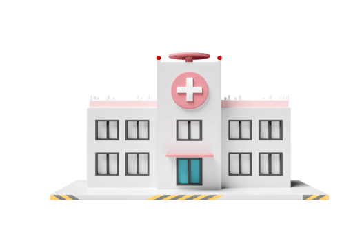 3d hospital building icon isolated. 3d render illustration png