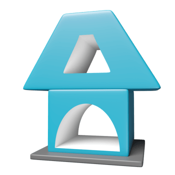 3d house icon isolated. real estate trading, quality guarantee concept, 3d render illustration png