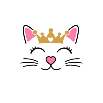 Cat face vector icon. baby cat illustration sign. children pet symbol or logo.