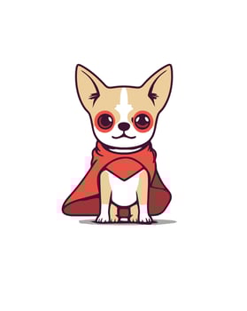 Super Hero Chihuahua vector