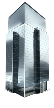 This image showcases a stunning glass skyscraper, with its sleek and modern design illuminated against a transparent background. png