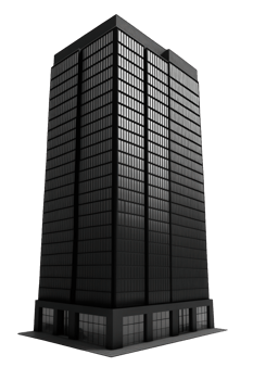 A stunning, modern skyscraper tower rises tall and gleaming against a clear, transparent background, showcasing its grandeur and excellence in architecture. png